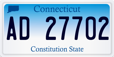 CT license plate AD27702
