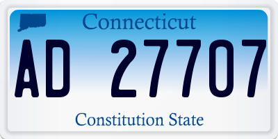 CT license plate AD27707