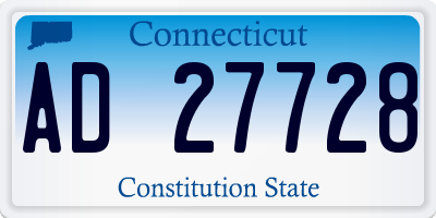CT license plate AD27728