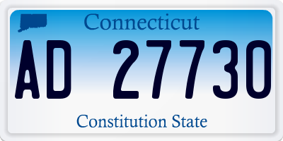 CT license plate AD27730