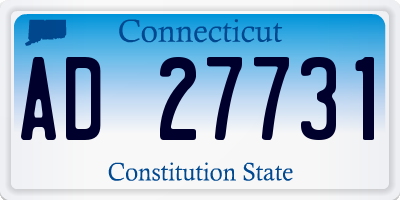 CT license plate AD27731