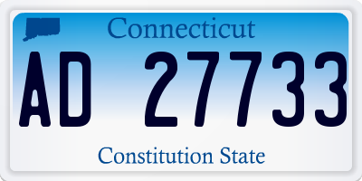 CT license plate AD27733