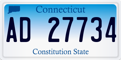 CT license plate AD27734