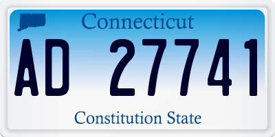 CT license plate AD27741