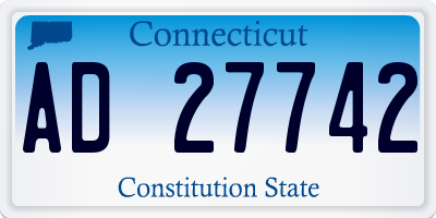 CT license plate AD27742