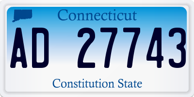 CT license plate AD27743