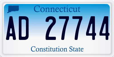 CT license plate AD27744