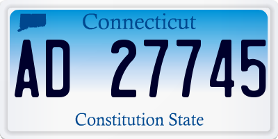 CT license plate AD27745