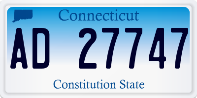 CT license plate AD27747