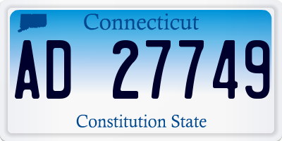 CT license plate AD27749