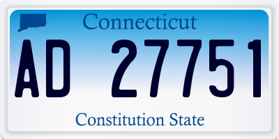 CT license plate AD27751