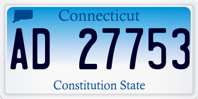 CT license plate AD27753