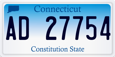 CT license plate AD27754
