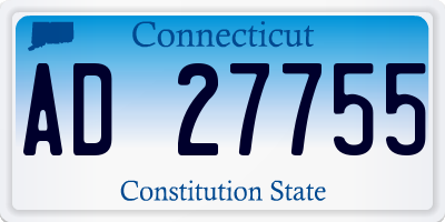 CT license plate AD27755