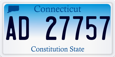 CT license plate AD27757