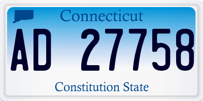 CT license plate AD27758