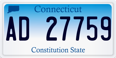 CT license plate AD27759