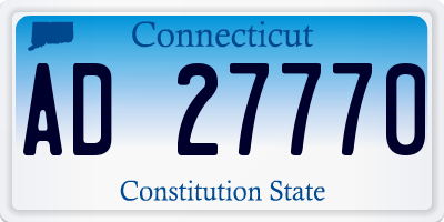 CT license plate AD27770