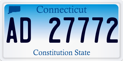 CT license plate AD27772