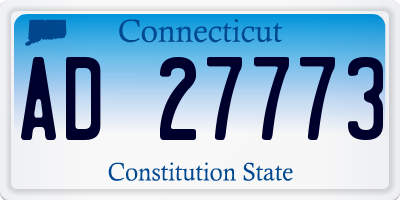 CT license plate AD27773