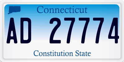 CT license plate AD27774