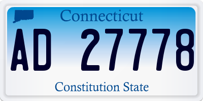CT license plate AD27778