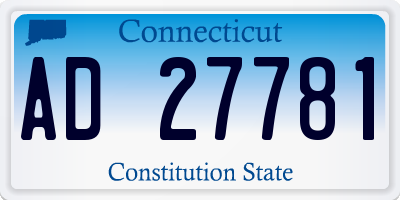 CT license plate AD27781