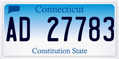 CT license plate AD27783