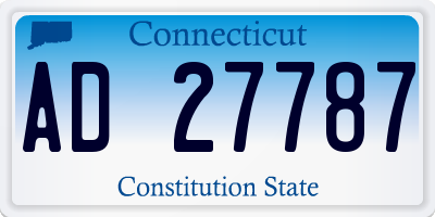 CT license plate AD27787