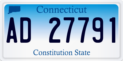 CT license plate AD27791