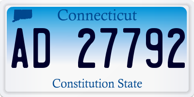 CT license plate AD27792