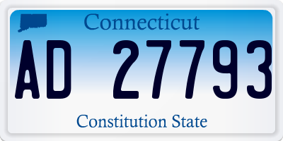 CT license plate AD27793