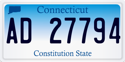 CT license plate AD27794