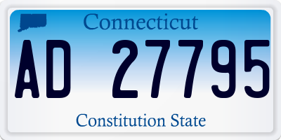 CT license plate AD27795
