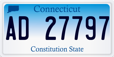 CT license plate AD27797