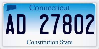 CT license plate AD27802