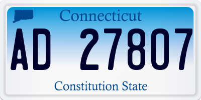 CT license plate AD27807