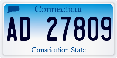 CT license plate AD27809