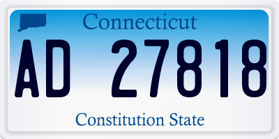 CT license plate AD27818