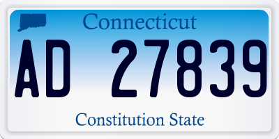 CT license plate AD27839