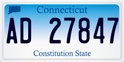 CT license plate AD27847