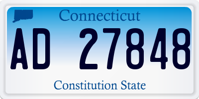 CT license plate AD27848
