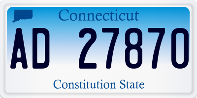 CT license plate AD27870