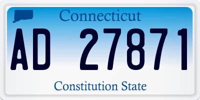 CT license plate AD27871