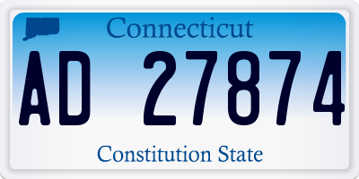 CT license plate AD27874