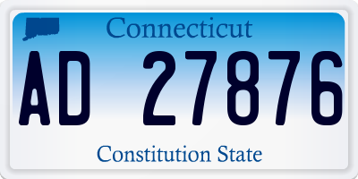 CT license plate AD27876
