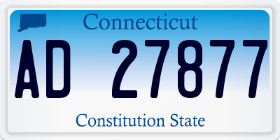 CT license plate AD27877