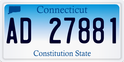 CT license plate AD27881