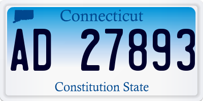 CT license plate AD27893
