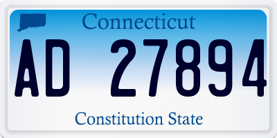 CT license plate AD27894